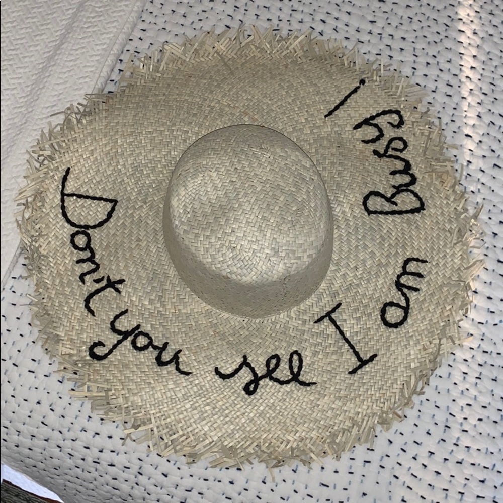 “don’t you see I am busy!” straw beach hat